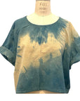 Allyn Boxy Tee: Sustainable Warmth & Effortless Style in Blue Tan Ombre