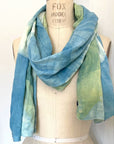 Large Scarf in Green Ombre | Organic Cotton Double Gauze