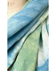 Large Scarf in Green Ombre | Organic Cotton Double Gauze