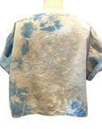 Allyn Boxy Tee: Sustainable Warmth & Effortless Style in Tan Blue Burst