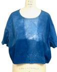 Allyn Boxy Tee in Blue Cotton Poplin | Pattern B