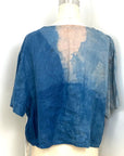 Allyn Boxy Tee in Blue Pink Linen