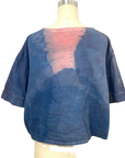 Allyn Boxy Tee in Blue Pink Cotton Double Gauze | Pattern B
