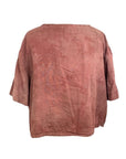 Allyn Boxy Tee in Burgundy Cotton Double Gauze