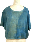 Allyn Boxy Tee in Teal Cotton Double Gauze