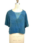 Allyn Boxy Tee in Teal Cotton Double Gauze | Pattern B