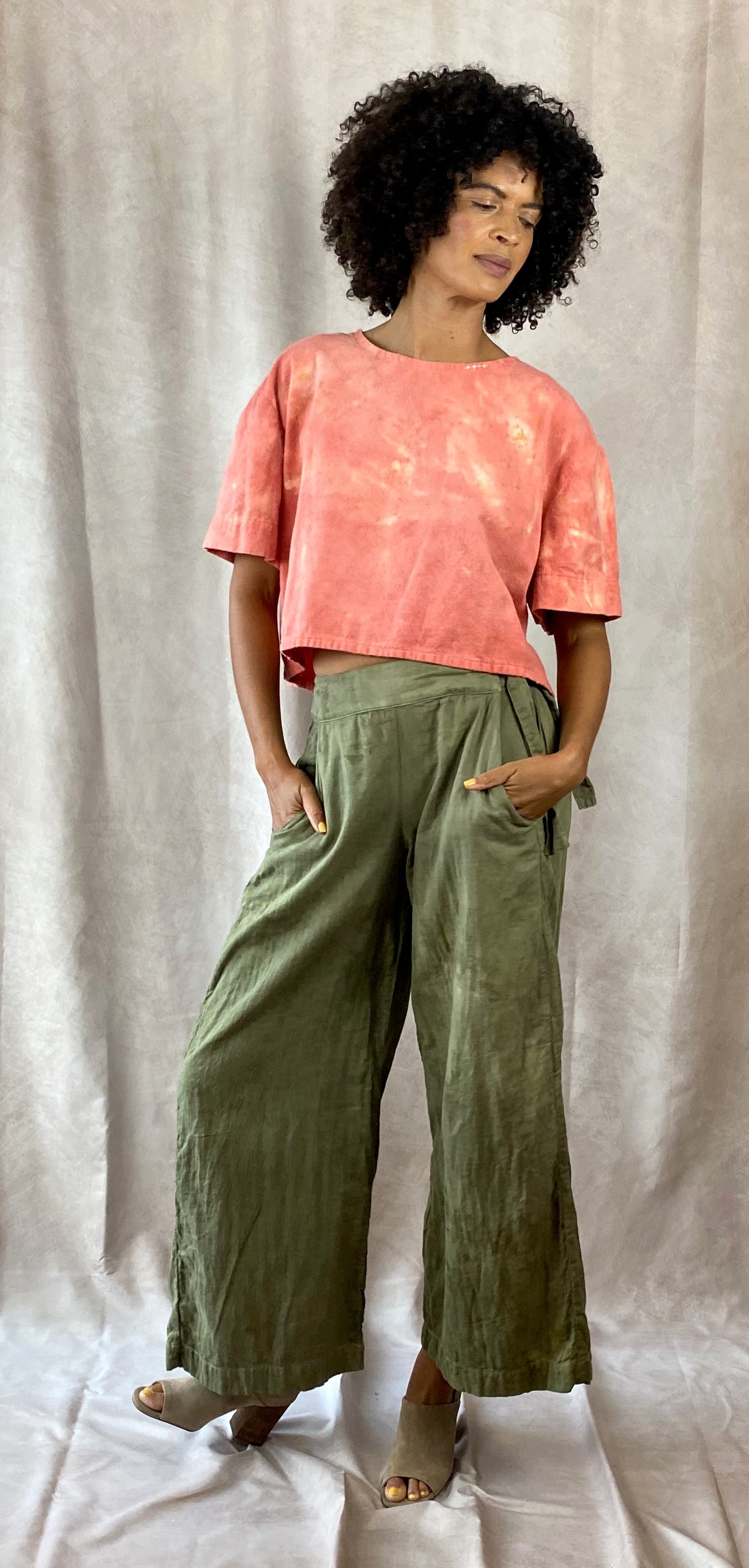Allyn Boxy Tee in Coral