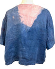 Allyn Boxy Tee in Blue Pink Linen | Pattern A