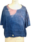 Allyn Boxy Tee in Blue Pink Linen | Pattern A