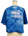 Blue Pink Boxy T in Cotton Poplin