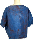 Allyn Boxy Tee in Blue Red Cotton Poplin | Pattern A