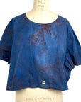 Allyn Boxy Tee in Blue Red Cotton Poplin | Pattern A