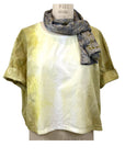 Allyn Boxy Tee Organic Cotton Poplin in Yellow Ombre