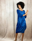 Botanically Dyed Bamboo Knit Dress in Blue Willow