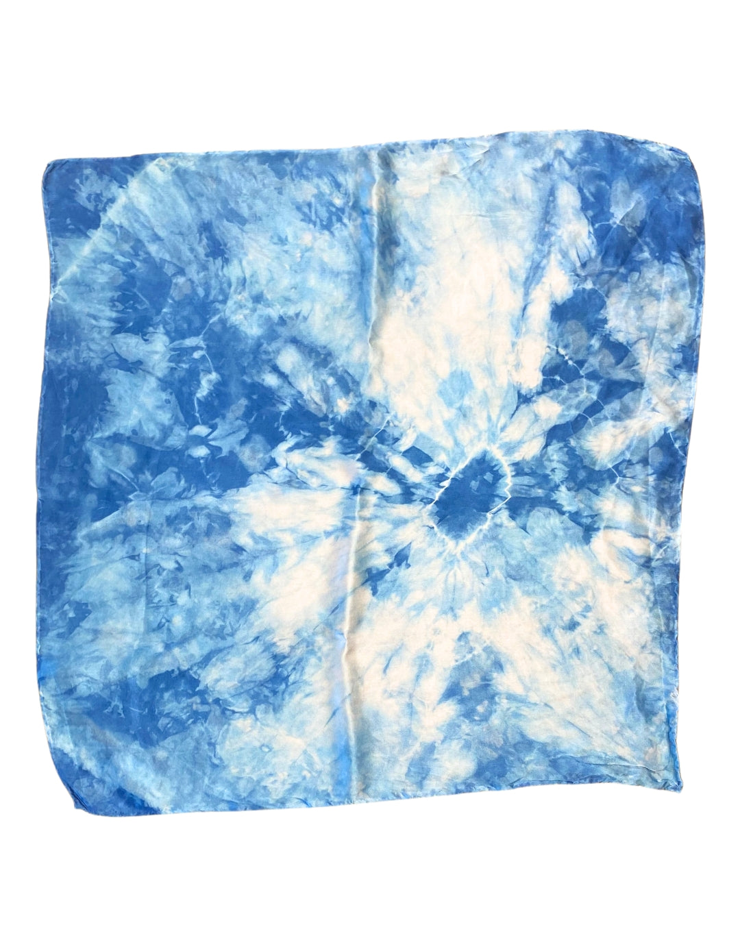 Blue Square Silk Scarf – Naturally Dyed