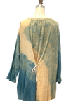 Botanically Dyed Cotton Tunic in Teal Tan