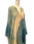 Botanically Dyed Cotton Tunic in Teal Tan