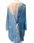 Botanically Dyed Cotton Tunic in Blue Pink