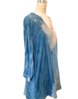 Botanically Dyed Cotton Tunic in Blue Pink