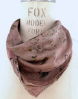 Botanically Dyed Square Silk Scarf in Mauve Foliage