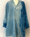 Botanically Dyed Linen Tunic in Blue Size 2