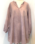 Botanically Dyed Linen Tunic in Mauve Size 3