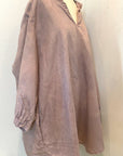 Botanically Dyed Linen Tunic in Mauve Size 3