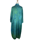 Plant Dyed Peacock Green Silk Kimono