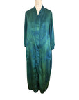 Plant Dyed Peacock Green Silk Kimono