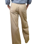 Striped Wide Leg Emily Pant – Japanese Cotton Silk Twill