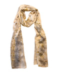 Gold Long Silk Scarf | Naturally Dyed Floral Print