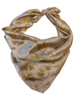 Grey Square Silk Scarf – Naturally Dyed Floral Print