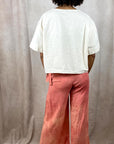 Ida Pant - Flowy Adjustable Pants Organic Cotton in Coral