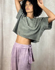 Ida Pant - Flowy Adjustable Pants Organic Cotton in Lavender