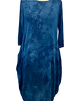 Botanically Dyed Bamboo Knit Dress in Blue Willow