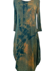 Botanically Dyed Bamboo Knit Dress in Green Willow