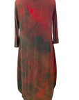 Botanically Dyed Bamboo Knit Dress in Red Green