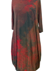 Botanically Dyed Bamboo Knit Dress in Red Green