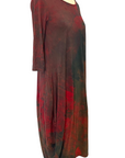 Botanically Dyed Bamboo Knit Dress in Red Green
