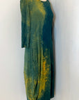 Botanically Dyed Bamboo Knit Dress in Green Yellow