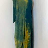 Botanically Dyed Bamboo Knit Dress in Green Yellow