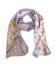 Lavendar Long Silk Scarf | Naturally Dyed Floral Print