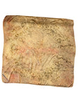 A large square silk bronze pink scarf naturally dyed floral print shown flat