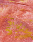A large square silk rose scarf naturally dyed floral print detail