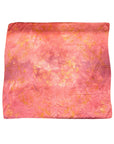 A large square silk rose scarf naturally dyed floral print shown flat