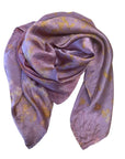 Lilac Square Silk Scarf – Naturally Dyed Floral Print