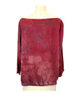 Raspberry Lucia Boat Neck Silk Top – Naturally Dyed Floral Print