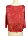The red Lucia top naturally dyed floral print back view