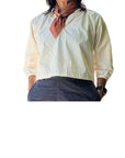 Cream Cotton Silk Mia Raglan Top