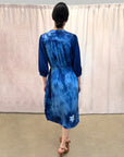Blue Petal Silk Serina Midi Dress Naturally Dyed – Sustainable Fashion